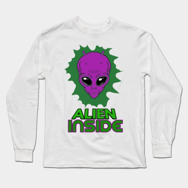 Alien Inside me and you | Aliens exist Long Sleeve T-Shirt by FromBerlinGift